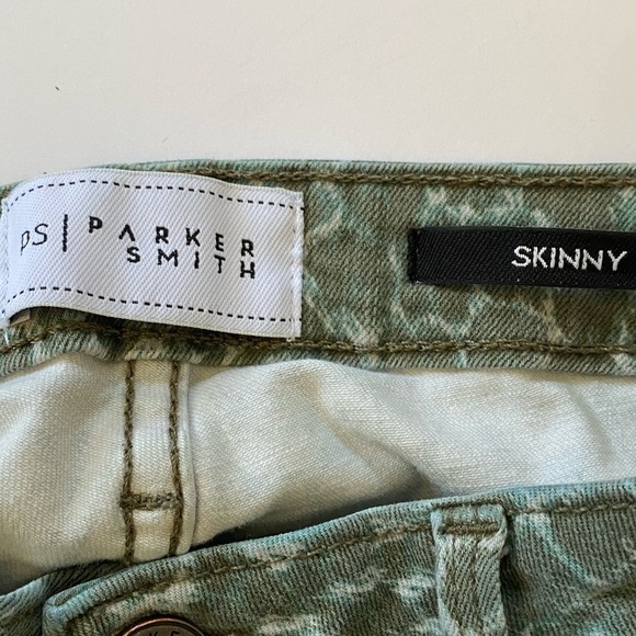 Parker Smith Skinny Olive green Teal Animal Print Cotton Blend Jean - Picture 9 of 9